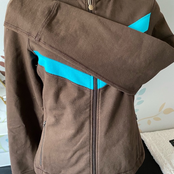 Brown Lululemon Hoodie with Teal chevron - Picture 9 of 10